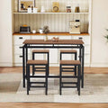 Contemporary 5-Piece Space-Saving Bar Table Set with Table and Stools