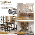Contemporary 5-Piece Space-Saving Bar Table Set with Table and Stools