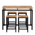 Contemporary 5-Piece Space-Saving Bar Table Set with Table and Stools