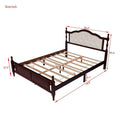 Queen Size Upholstered Bed with Headboard and Footboard, Featuring Dual Bed Rail Support Feet and Central Platform Support