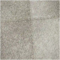 Gray Leather Patchwork Living Room Stool with Silver Metal Base - Roche River Decor
