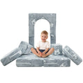 Mieres Modular Kids Sofa - Toddler Glow Couch with 2 Seats, Fold-Out Play Sofa for Children