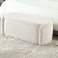 Upholstered Fabric Storage Ottoman for Entryway