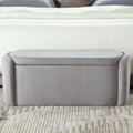 Upholstered Fabric Storage Ottoman for Entryway