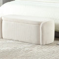 Upholstered Fabric Storage Ottoman for Entryway