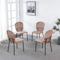 Set of 4 Upholstered Sennit Dining Chairs Featuring Sturdy Metal Legs