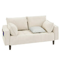Moasis 56-Inch Velvet Tufted Loveseat Sofa with Button-Detail Seat and Convenient Side Storage Pocket