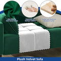 Moasis 56-Inch Velvet Tufted Loveseat Sofa with Button-Detail Seat and Convenient Side Storage Pocket