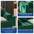 Moasis 56-Inch Velvet Tufted Loveseat Sofa with Button-Detail Seat and Convenient Side Storage Pocket