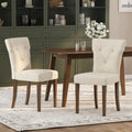 Set of 2 Chastin Farmhouse Upholstered Dining Chairs in Rubberwood by Christopher Knight Home