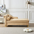 Contemporary Velvet Chaise Lounge Chair with Storage
