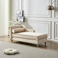 Contemporary Velvet Chaise Lounge Chair with Storage