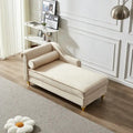 Contemporary Velvet Chaise Lounge Chair with Storage