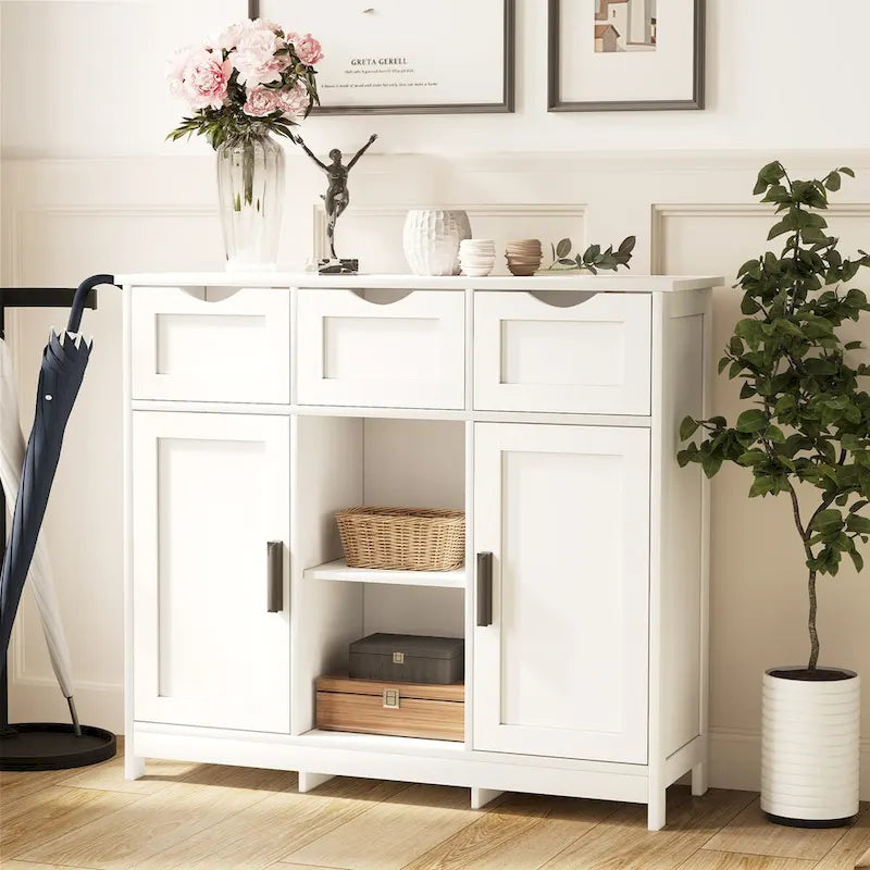 Roomfitters Morden Buffet Sideboard Cabinet with Doors and Drawers - Stylish Coffee Bar and Storage Solution