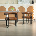 Set of 2 Contemporary PU Fabric Upholstered Barrel Accent Chairs - Stylish Dining and Living Room Armchairs