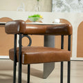 Set of 2 Contemporary PU Fabric Upholstered Barrel Accent Chairs - Stylish Dining and Living Room Armchairs