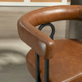 Set of 2 Contemporary PU Fabric Upholstered Barrel Accent Chairs - Stylish Dining and Living Room Armchairs