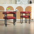Set of 2 Contemporary PU Fabric Upholstered Barrel Accent Chairs - Stylish Dining and Living Room Armchairs