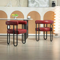 Set of 2 Contemporary PU Fabric Upholstered Barrel Accent Chairs - Stylish Dining and Living Room Armchairs