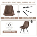 Set of 2 Leather Dining Chairs with Metal Legs