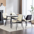 Set of 2 Retro Linen Dining Chairs with Bentwood Backs and Metal Legs