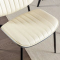 Set of 2 Retro Linen Dining Chairs with Bentwood Backs and Metal Legs