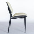 Set of 2 Retro Linen Dining Chairs with Bentwood Backs and Metal Legs