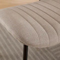 Set of 2 Retro Linen Dining Chairs with Bentwood Backs and Metal Legs