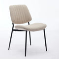 Set of 2 Retro Linen Dining Chairs with Bentwood Backs and Metal Legs