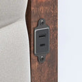King Size Upholstered Bed Frame with Integrated Charging Station
