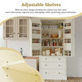 77-Inch Freestanding Tall Pantry Cabinet - Farmhouse Style Kitchen Storage