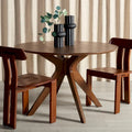 SAFAVIEH Couture Meiko 46-Inch Round Dining Table - Dimensions: 46" W x 46" D x 30" H
