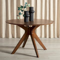 SAFAVIEH Couture Meiko 46-Inch Round Dining Table - Dimensions: 46" W x 46" D x 30" H
